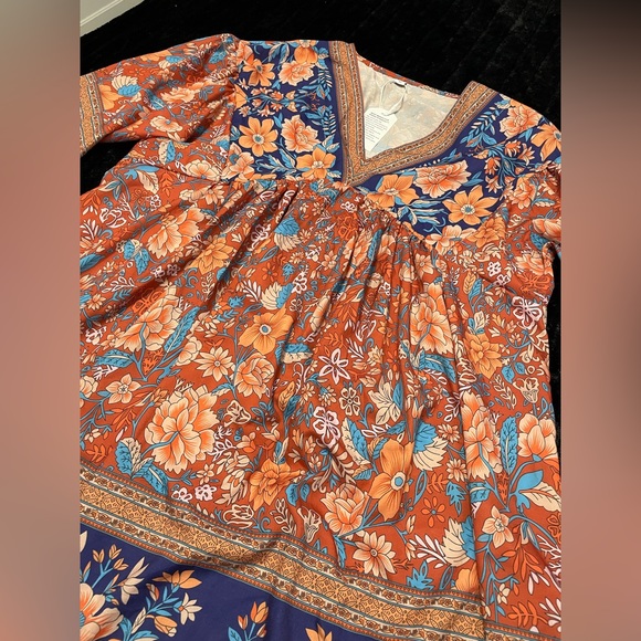 Mini Baby Doll in Rust Dress flower print | XL | NWT ! - Picture 9 of 13